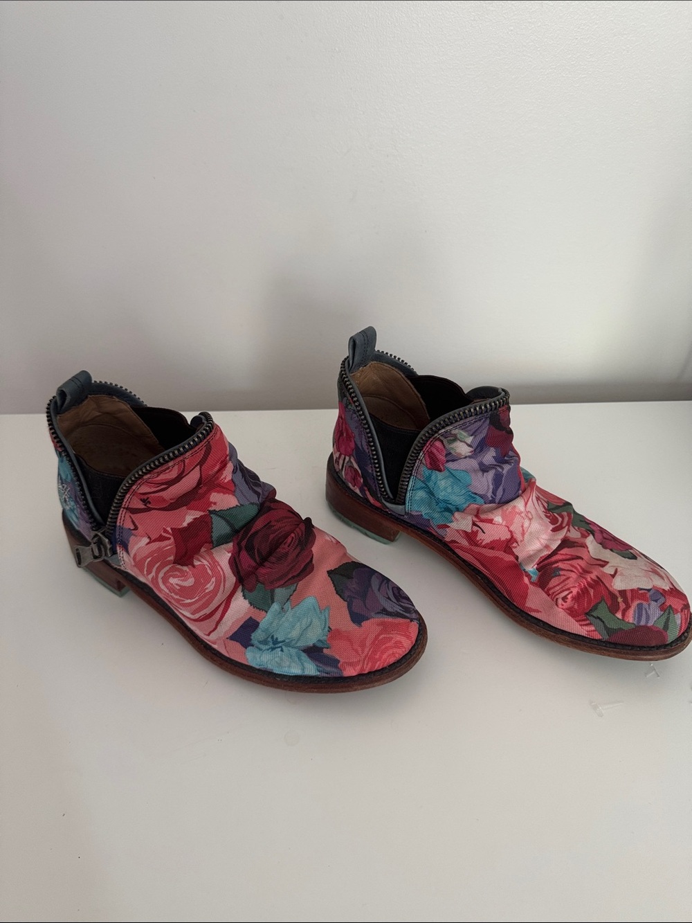 Fluevog Evers Floral Canvas Boots - Picture 2 of 6
